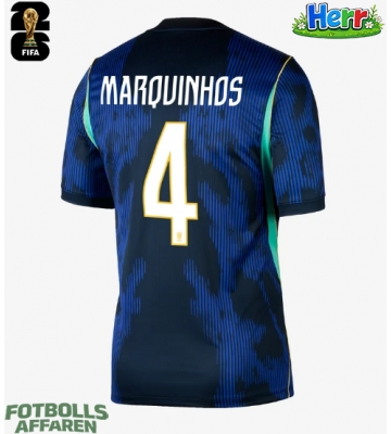 Brasilien Marquinhos #4 Bortatröja VM 2026 Kortärmad